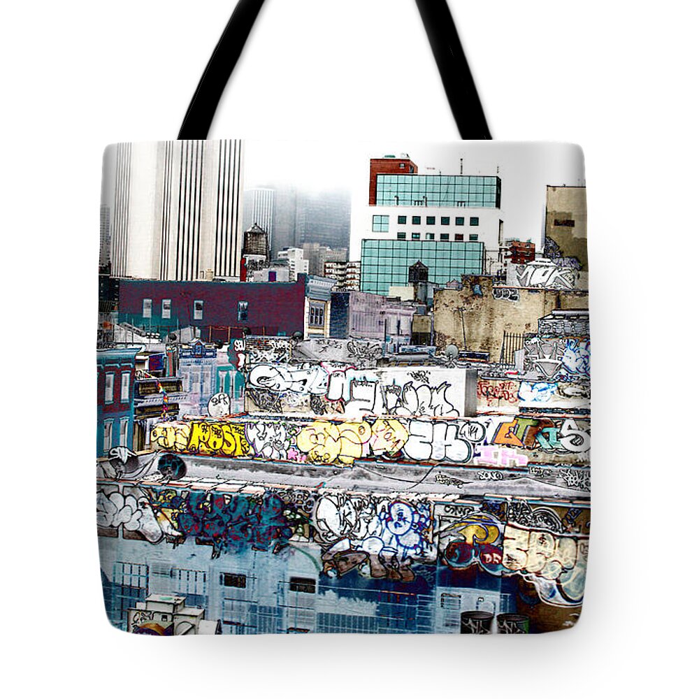 New York Tote Bag featuring the photograph Scribble Town by Bruce Richardson