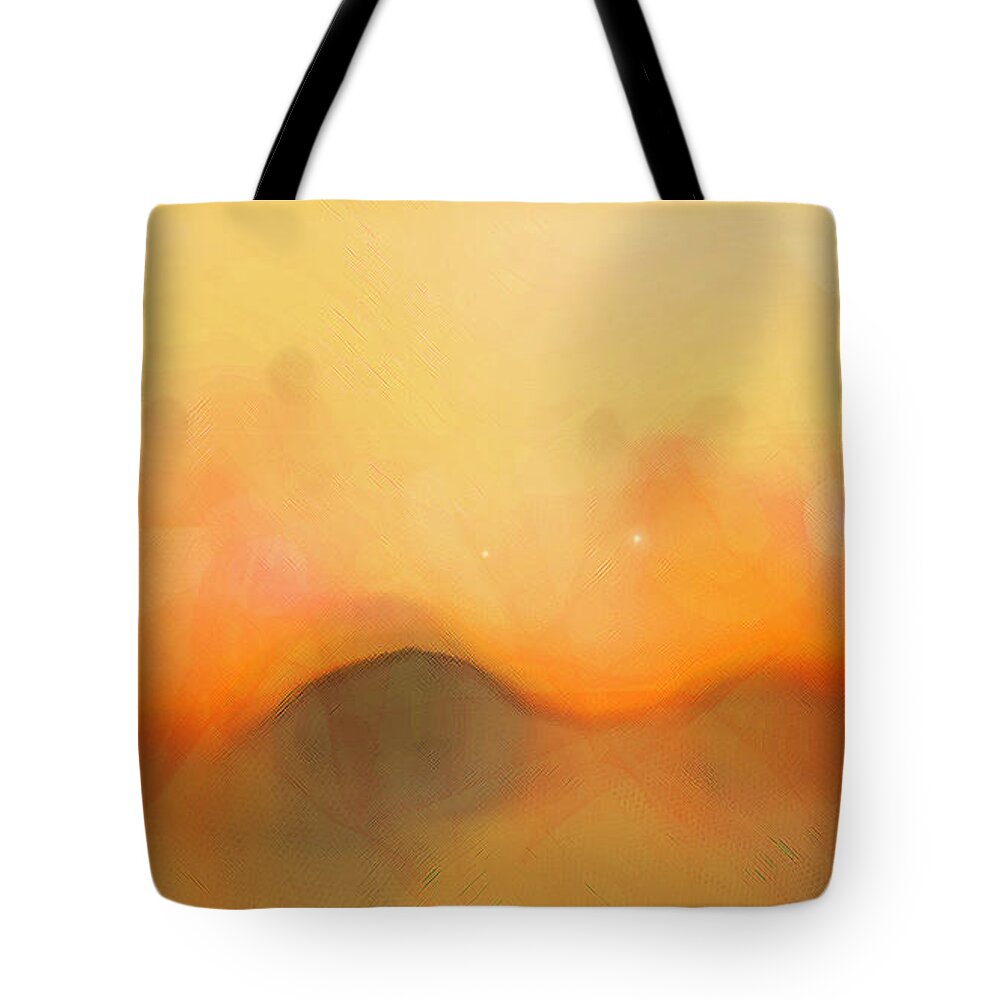 Abstract Tote Bag featuring the digital art Scrim by Gina Harrison