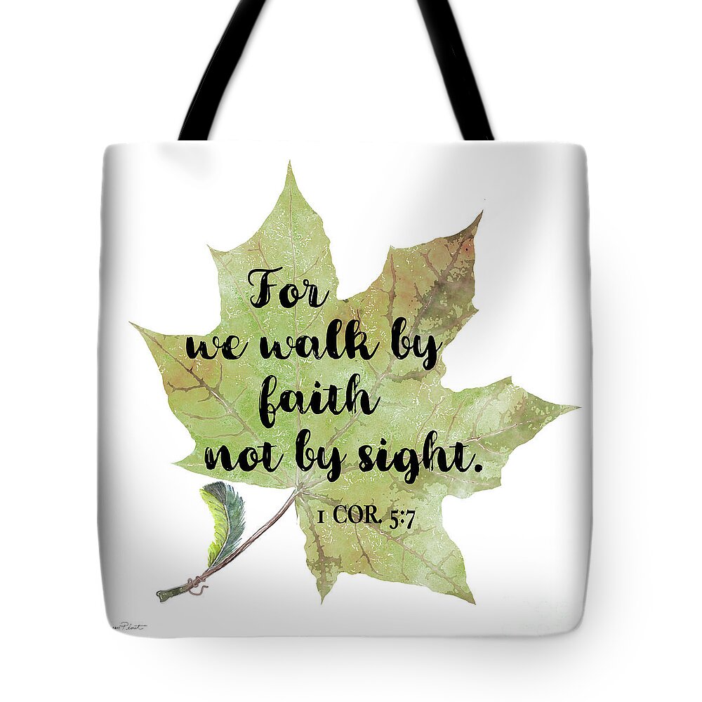 Leaf Tote Bag featuring the digital art Scripture Leaf-A by Jean Plout