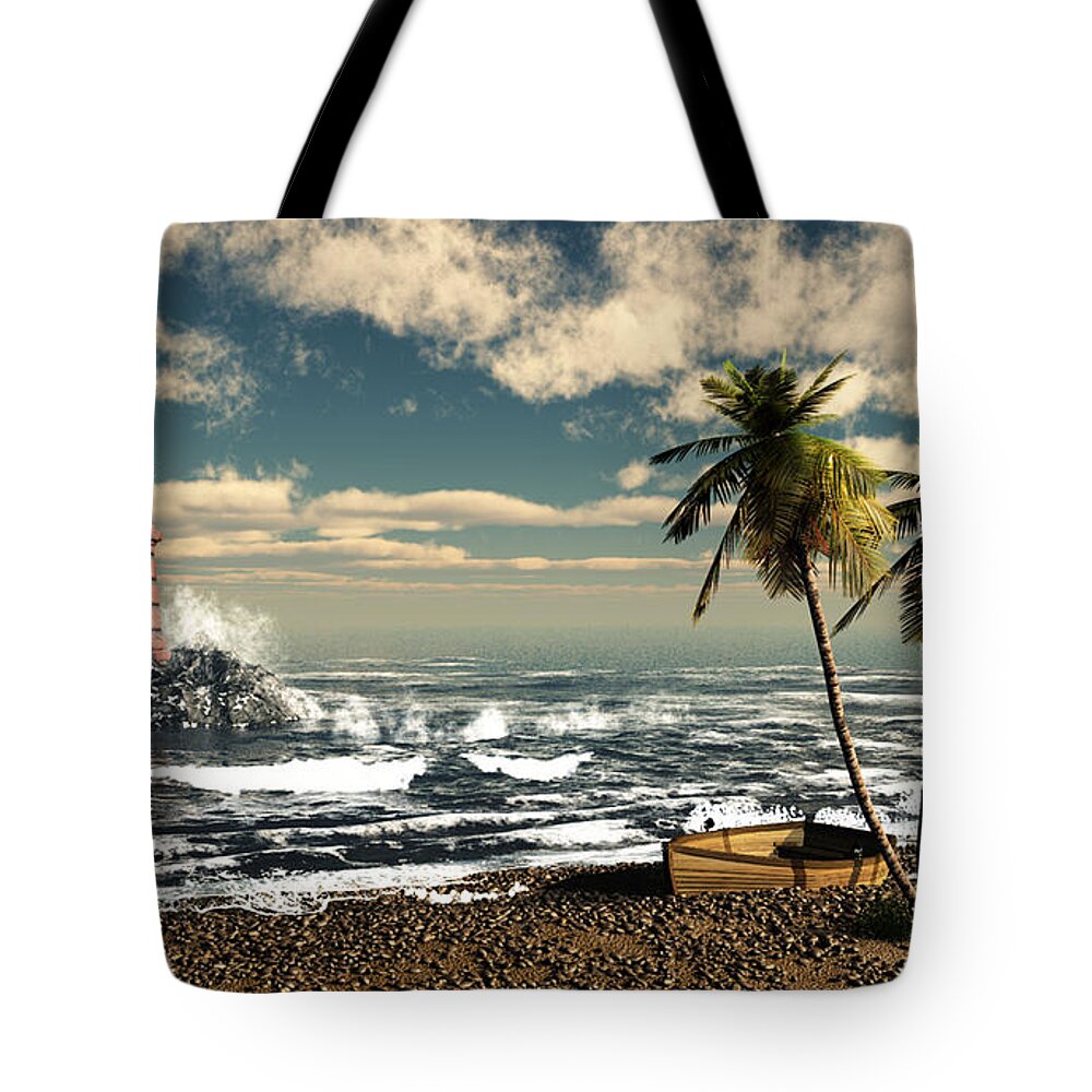  Sea Breeze Tote Bag featuring the digital art Sea Breeze by John Junek