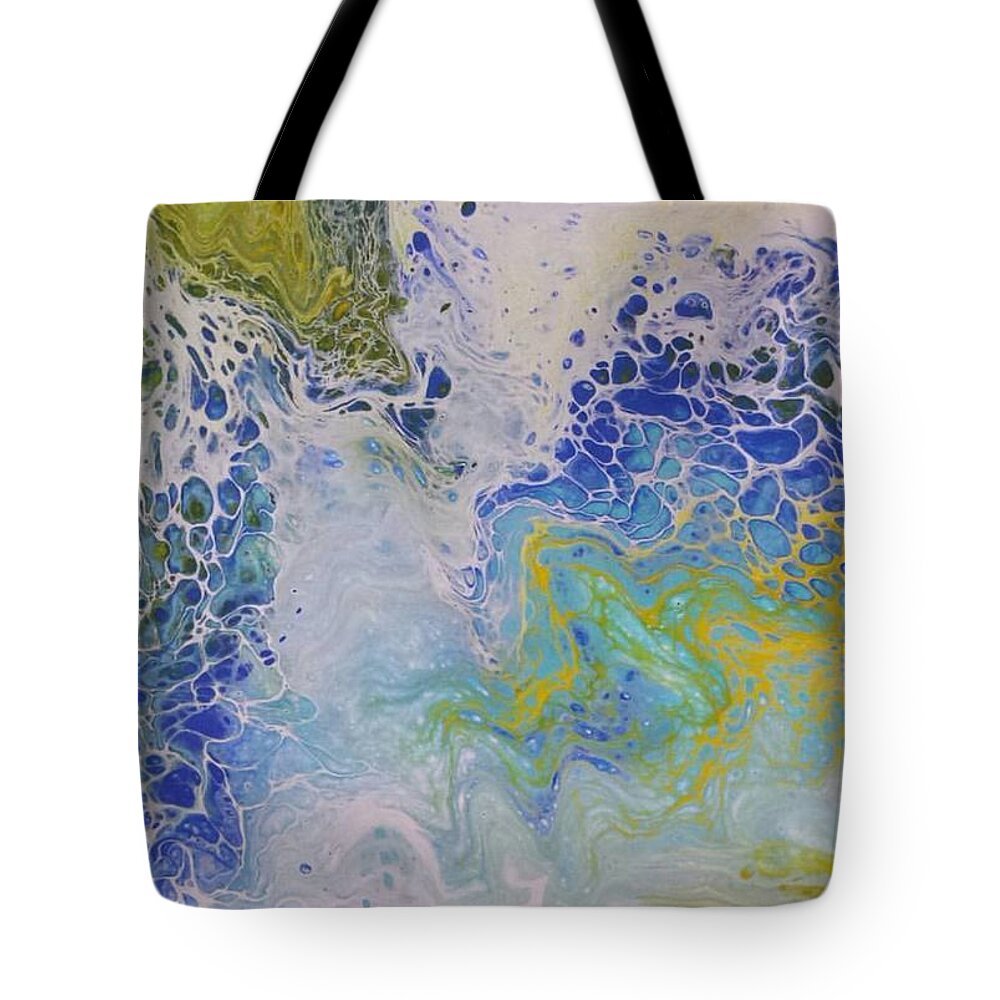 Acrylic Tote Bag featuring the painting Sea Foam by Betsy Carlson Cross