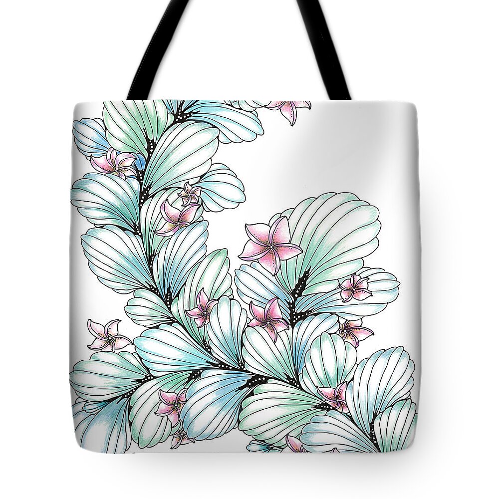 Sea Shells Tote Bag featuring the drawing Esperanza by Alexandra Louie