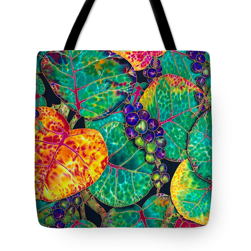 Jean-baptiste Design Tote Bag featuring the painting Sea Grapes by Daniel Jean-Baptiste