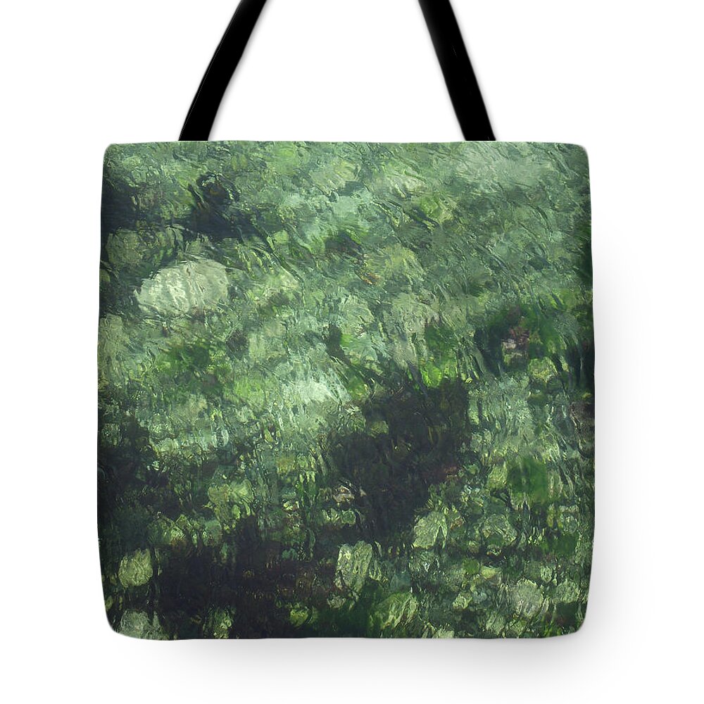 Sea Tote Bag featuring the photograph Sea Green Abstract by Jayne Wilson