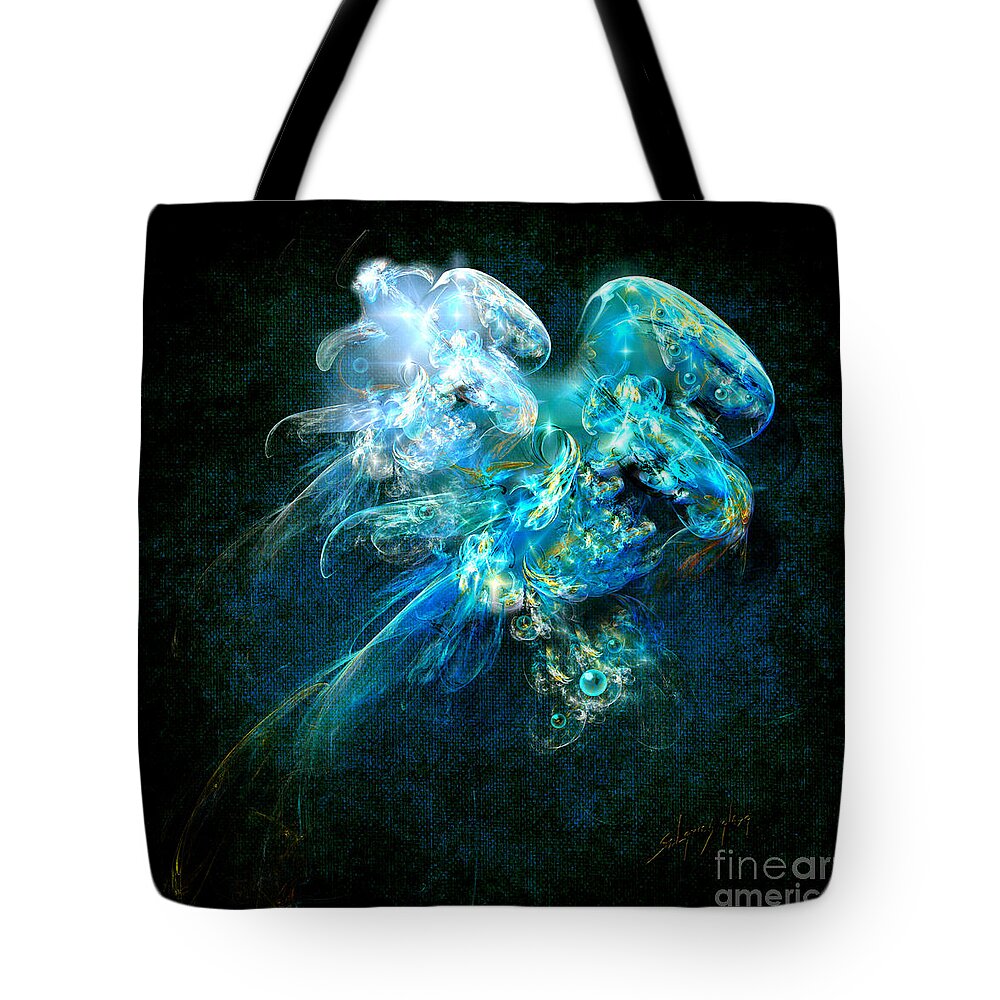 Sea Tote Bag featuring the painting Sea jellyfish by Alexa Szlavics