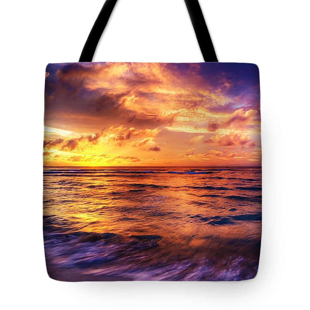 Light Tote Bag featuring the photograph Sea of Embers Digital Painting by Amanda Jones