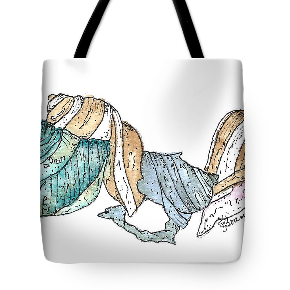 Sea Shells Tote Bag featuring the painting Sea Shell 1 by Elise Boam