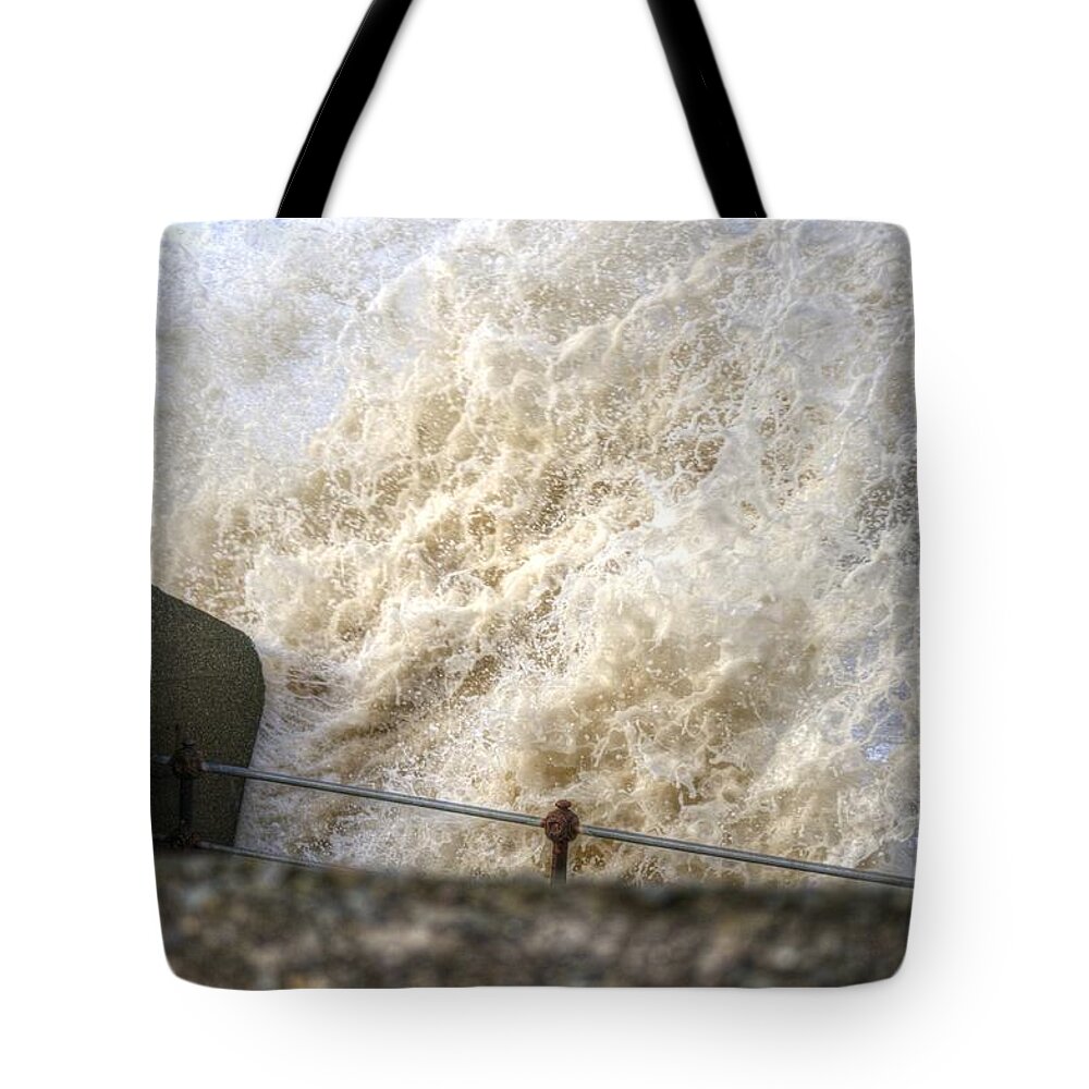 Sea Tote Bag featuring the photograph Sea Spray by Spikey Mouse Photography