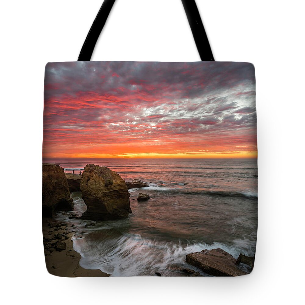 Landscape Tote Bag featuring the photograph Sea Stack Sunset by Scott Cunningham