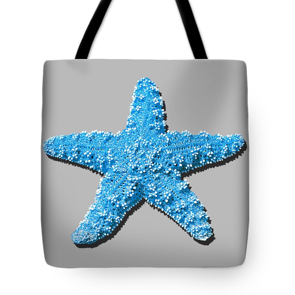 Starfish Tote Bag featuring the photograph Sea Star Light Blue .png by Al Powell Photography USA