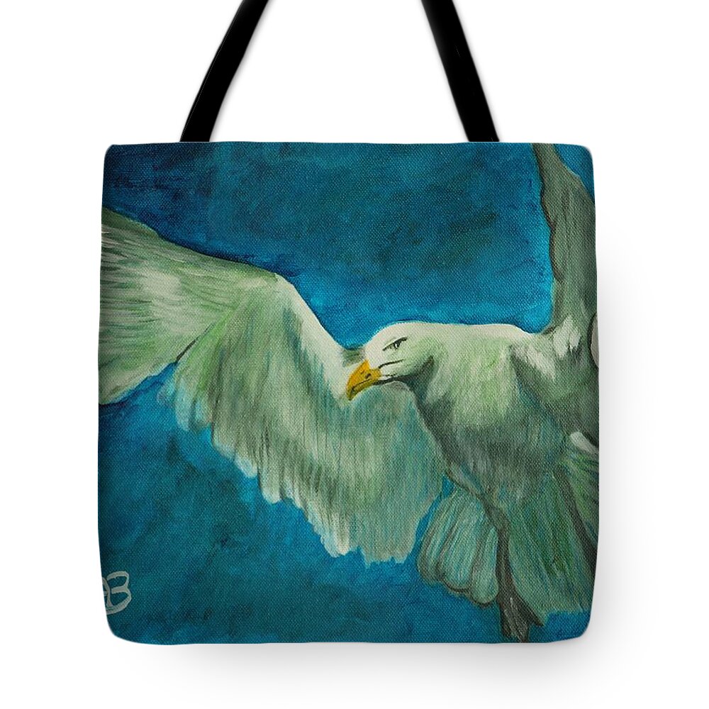 Bird Tote Bag featuring the painting SeaGull by David Bigelow