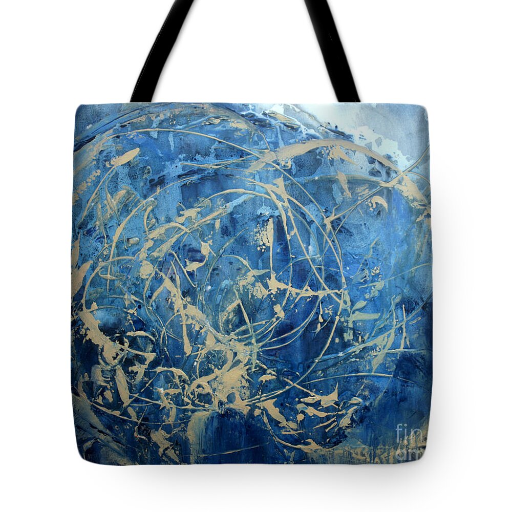 Abstract Tote Bag featuring the painting Searching by Valerie Travers