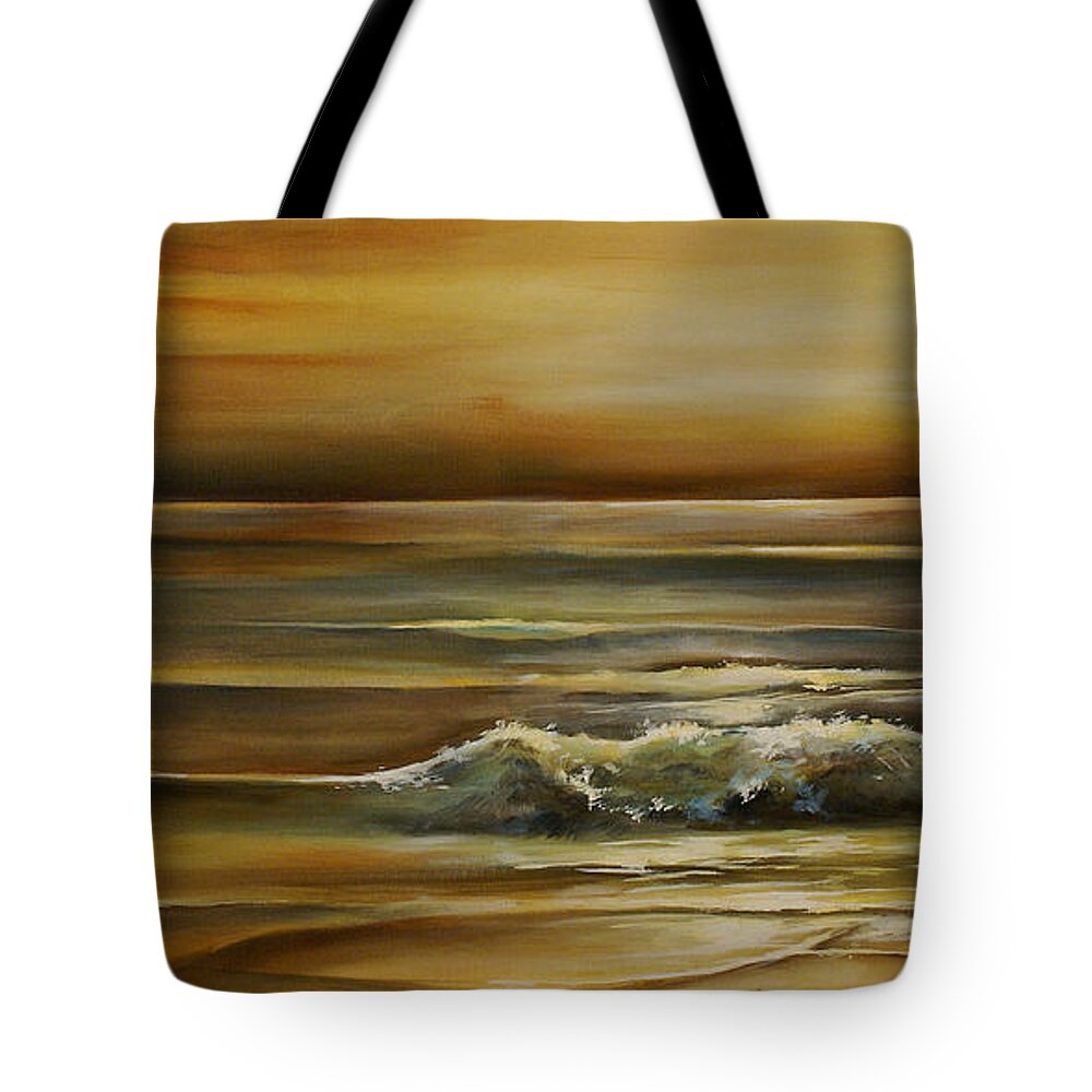 Seascape Tote Bag featuring the painting Seascape 2 by Michael Lang