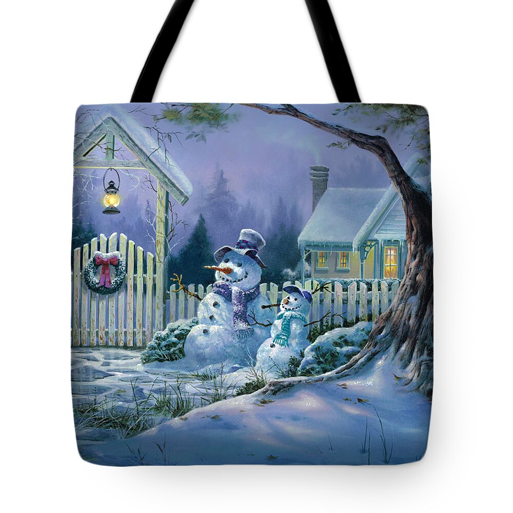 Michael Humphries Tote Bag featuring the painting Season's Greeters by Michael Humphries