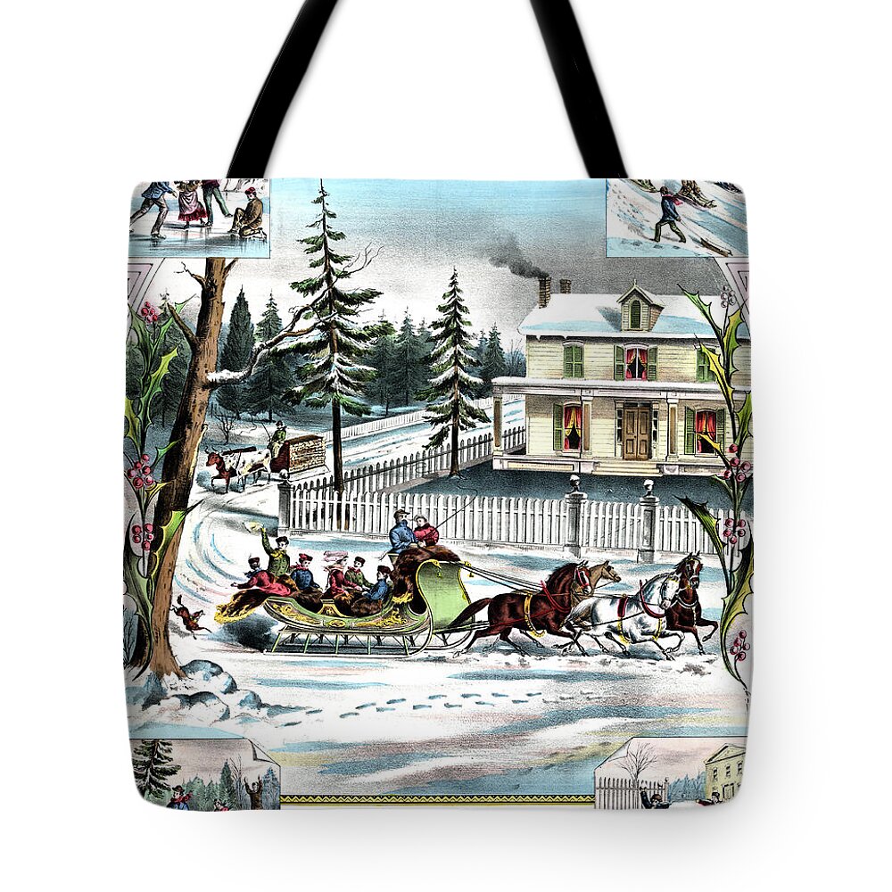 History Tote Bag featuring the photograph Seasons Greetings, Happy Holidays, 1881 by Science Source