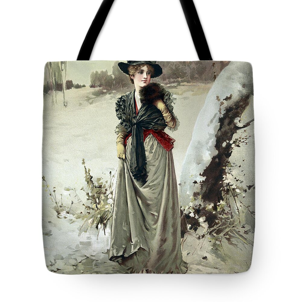 History Tote Bag featuring the photograph Seasons Greetings, Happy Holidays, 1895 by Science Source
