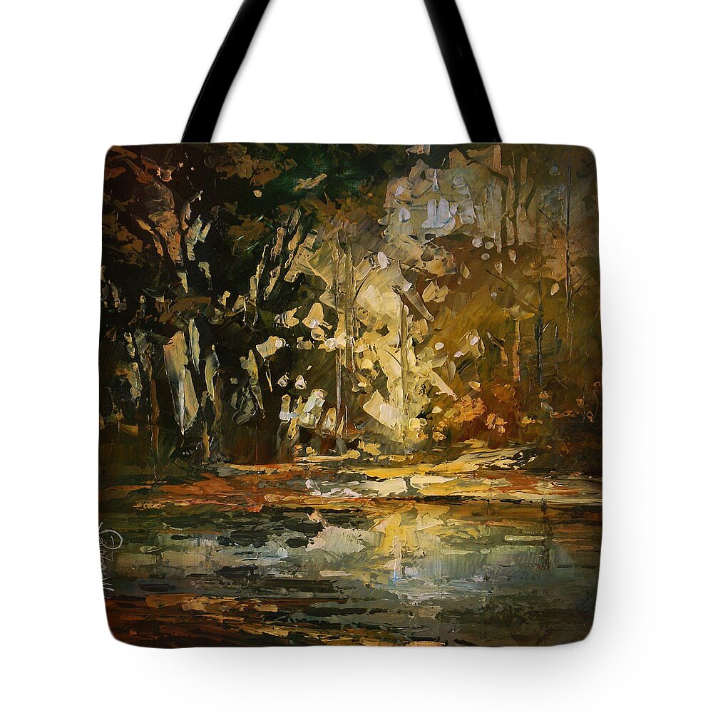 Landscape Tote Bag featuring the painting Seasons by Michael Lang