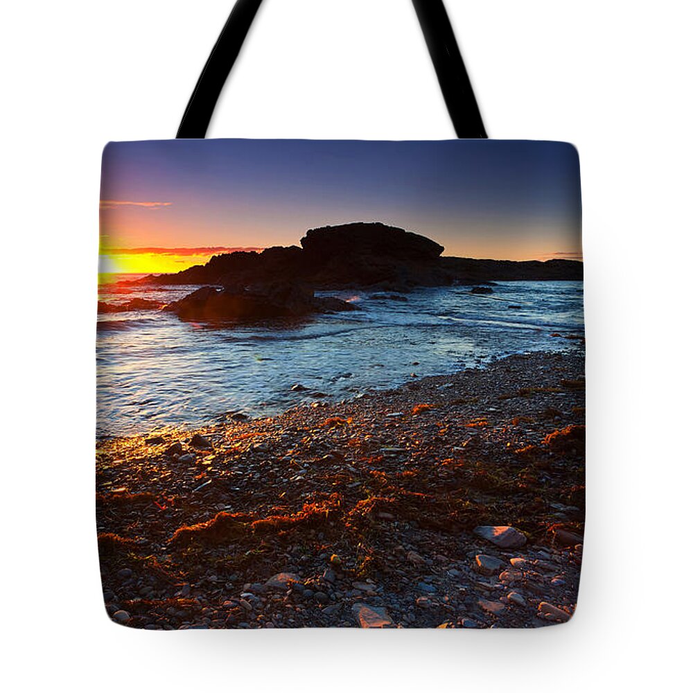Second Valley Sunset Seascape South Australia Australian Coastal Sea Shoreline Coast Seaweed Pebbles Tote Bag featuring the photograph Second Valley Sunset by Bill Robinson