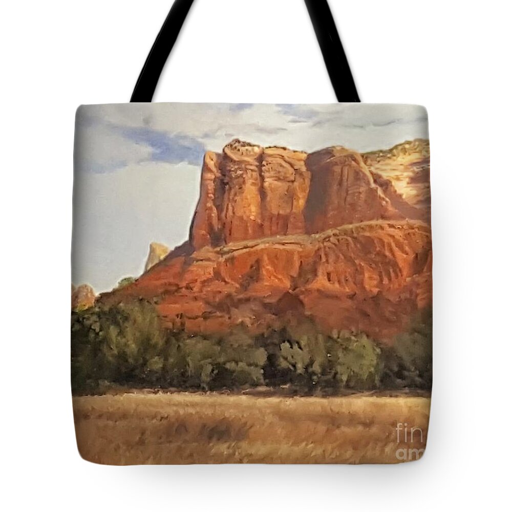 Arizona Landscape Tote Bag featuring the painting Sedona Afternoon In May by Jessica Anne Thomas