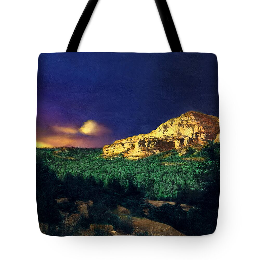Black And White Photograph Tote Bag featuring the photograph Sedona Sunset by Joe Hoover