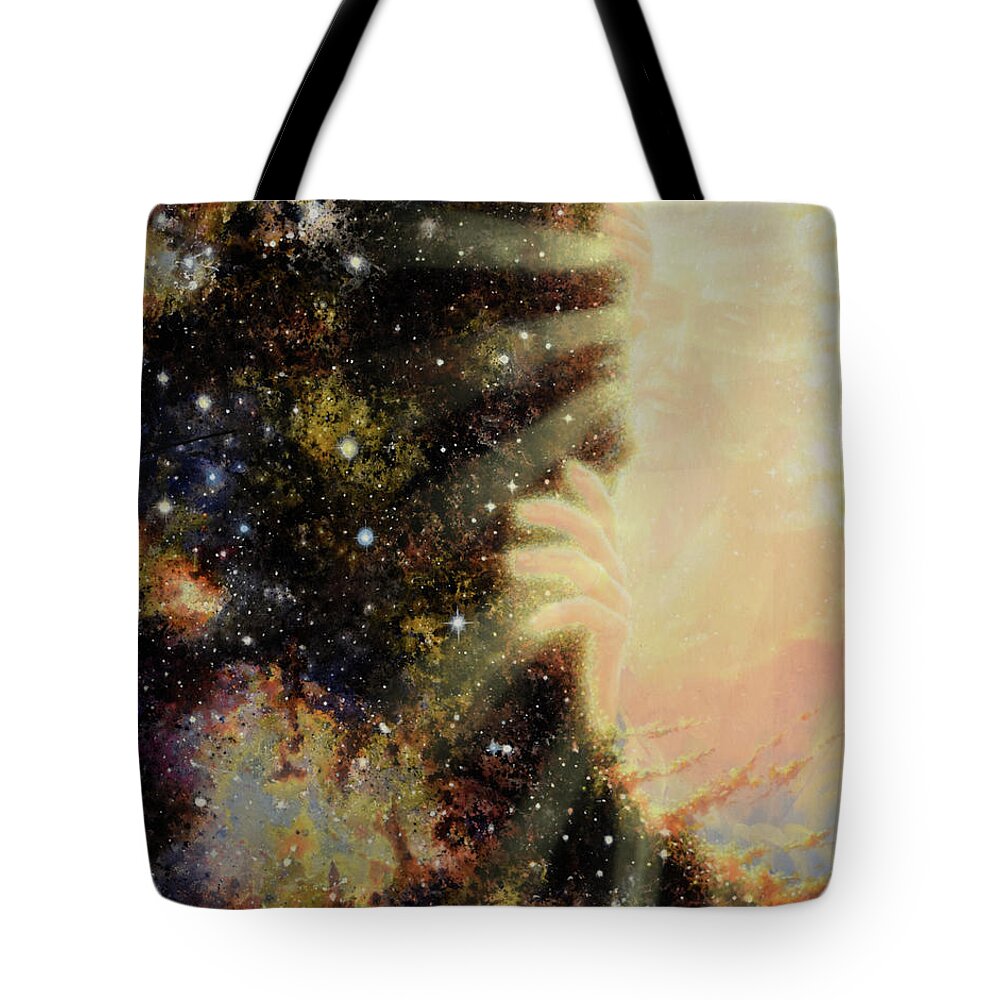 God Tote Bag featuring the painting Seeing Beyond 2 by Graham Braddock