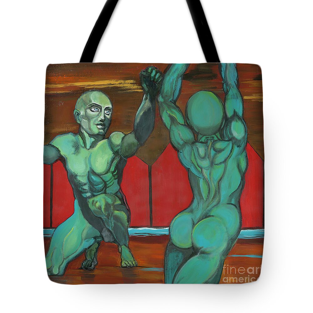 Men Tote Bag featuring the painting Seeking perfection by Luana Sacchetti