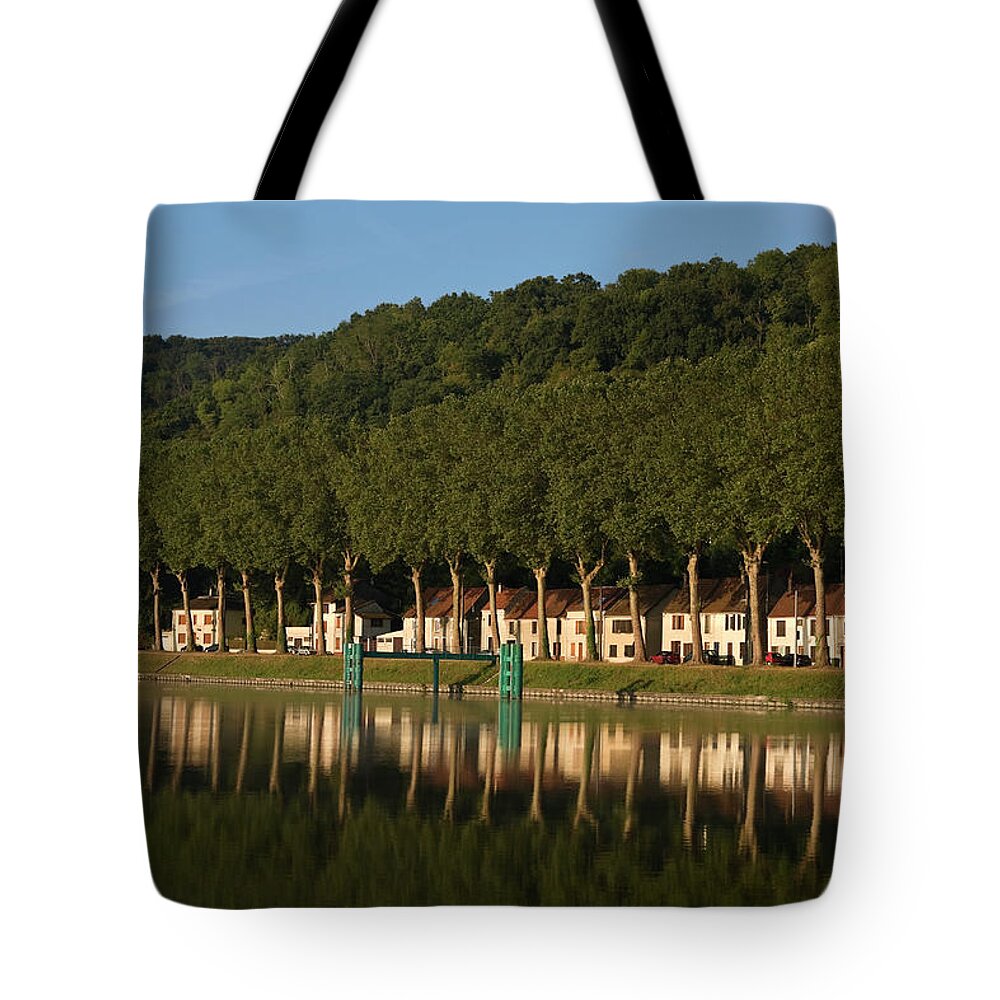 Seine River Scene Tote Bag featuring the photograph Seine River Reflections by Sally Weigand