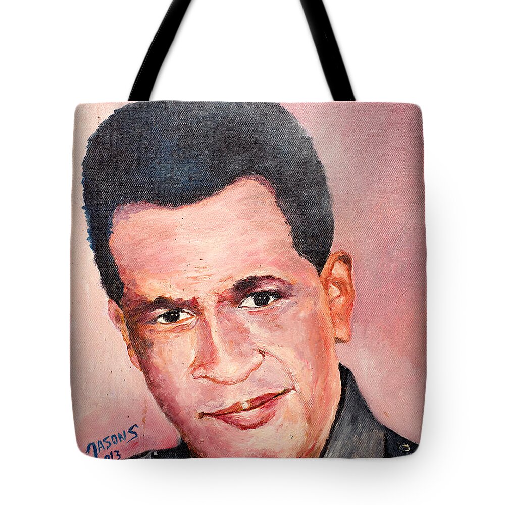 Black Male Tote Bag featuring the painting Self Portrait of me by Jason Sentuf