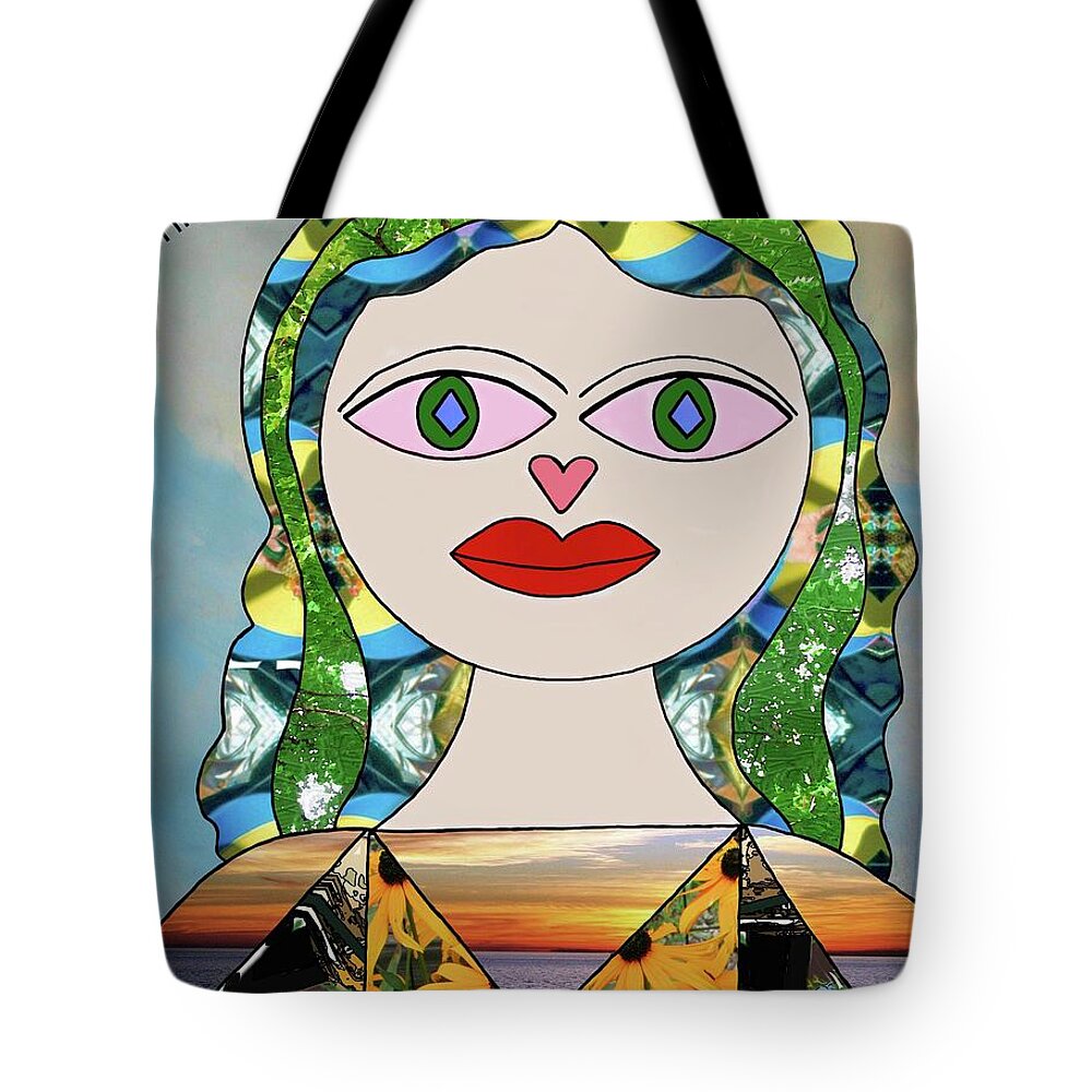 Vacations Tote Bag featuring the digital art Selfie woman by Laura Smith