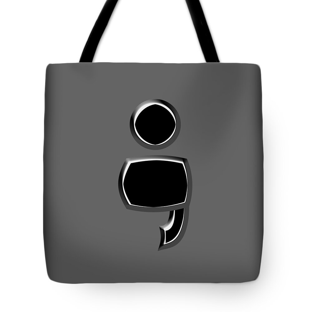 Words Tote Bag featuring the digital art Semicolon 03 by Bill Owen