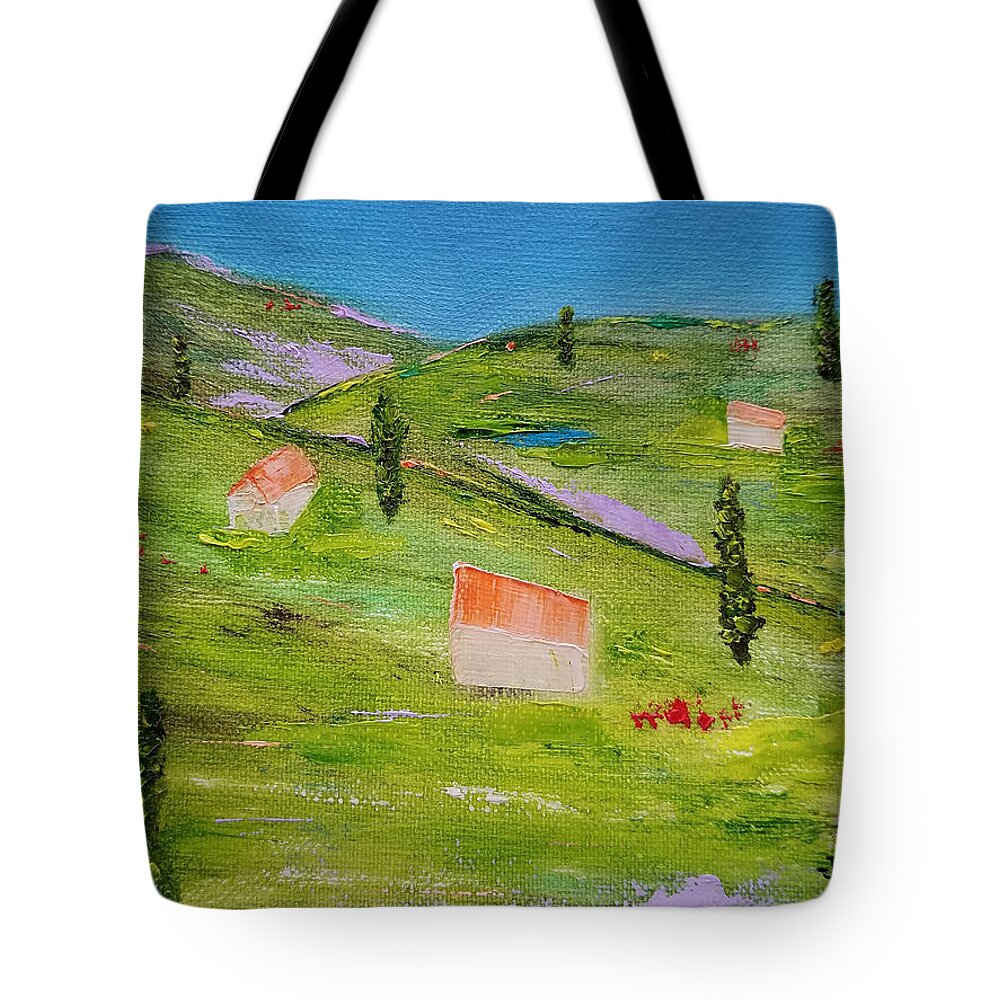 Italy Tote Bag featuring the painting Semplicita by Judith Rhue