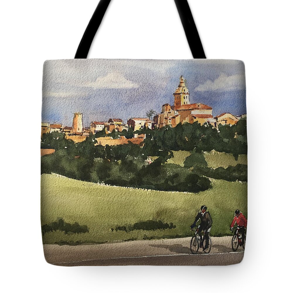 Mallorca Tote Bag featuring the painting Sencelles, Mallorca by David Gilmore