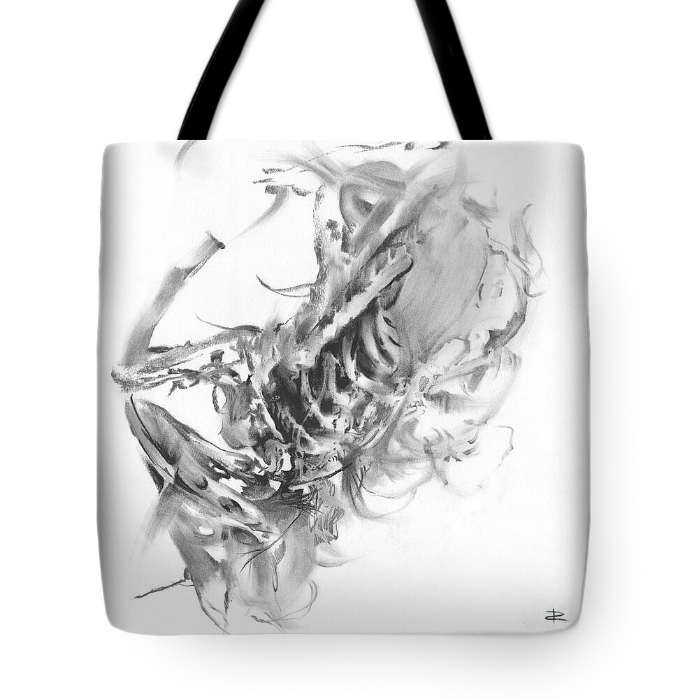 Figurative Tote Bag featuring the drawing Senescence 8 by Paul Davenport