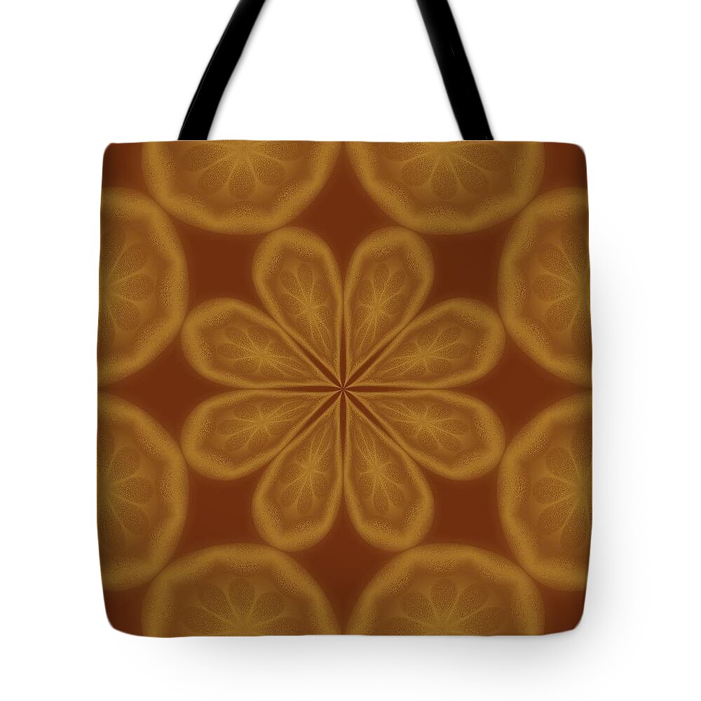 Art Tote Bag featuring the digital art Sepia Oranges by Ee Photography