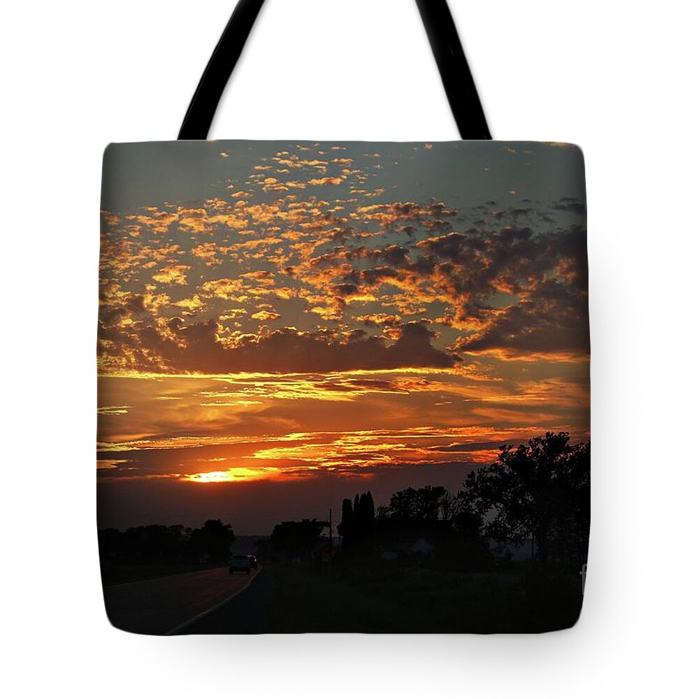 Sunset Tote Bag featuring the photograph Sept Sunset by Yumi Johnson