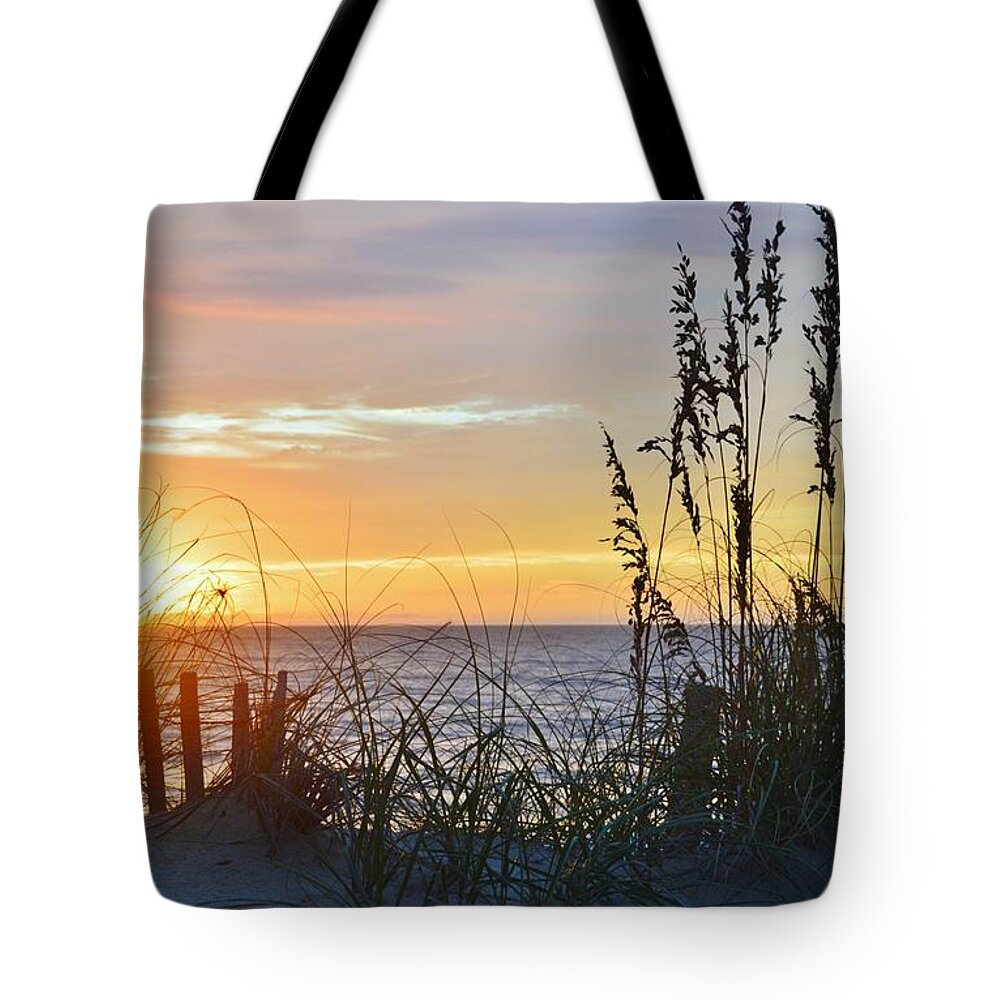 Outer Banks Tote Bag featuring the photograph September 27th OBX Sunrise by Barbara Ann Bell
