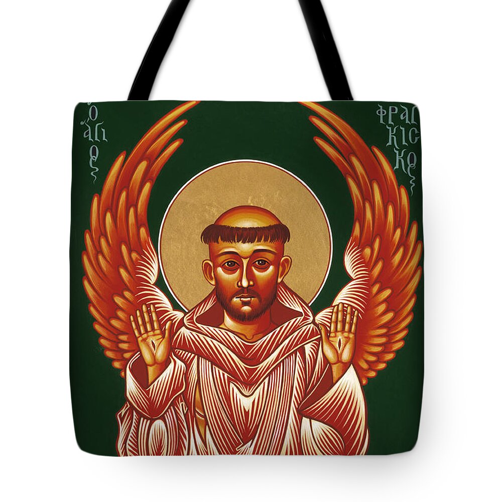 Seraphic Father Francis Tote Bag featuring the painting Seraphic Father Francis 031 by William Hart McNichols