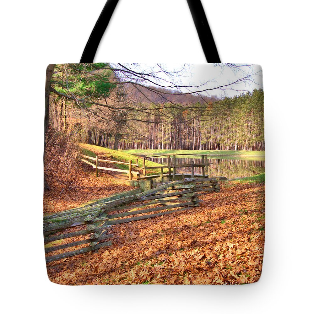 6499 Tote Bag featuring the photograph Serene Lake by Gordon Elwell