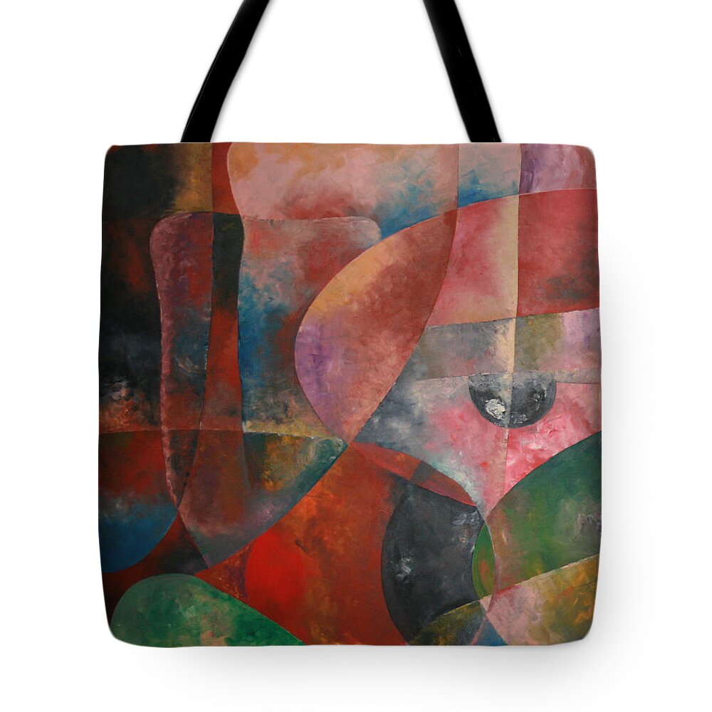 Series 1a Tote Bag featuring the painting Series 1A by Obi-Tabot Tabe