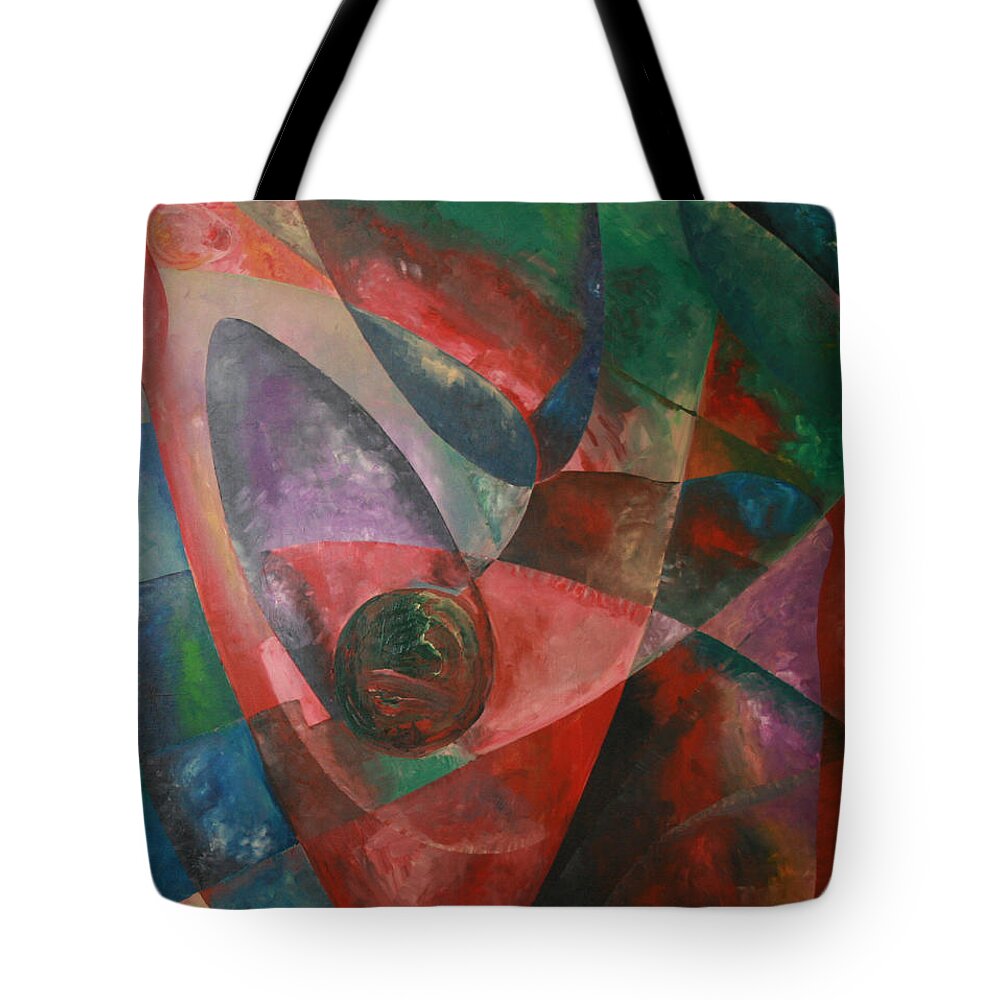 Series 1b Tote Bag featuring the painting Series 1B by Obi-Tabot Tabe