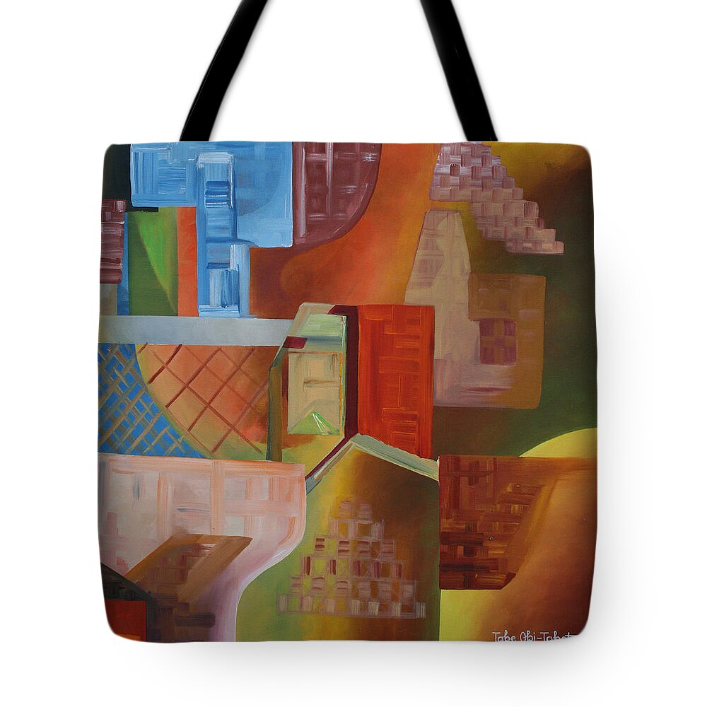 Series 1d Tote Bag featuring the painting Series 1D by Obi-Tabot Tabe