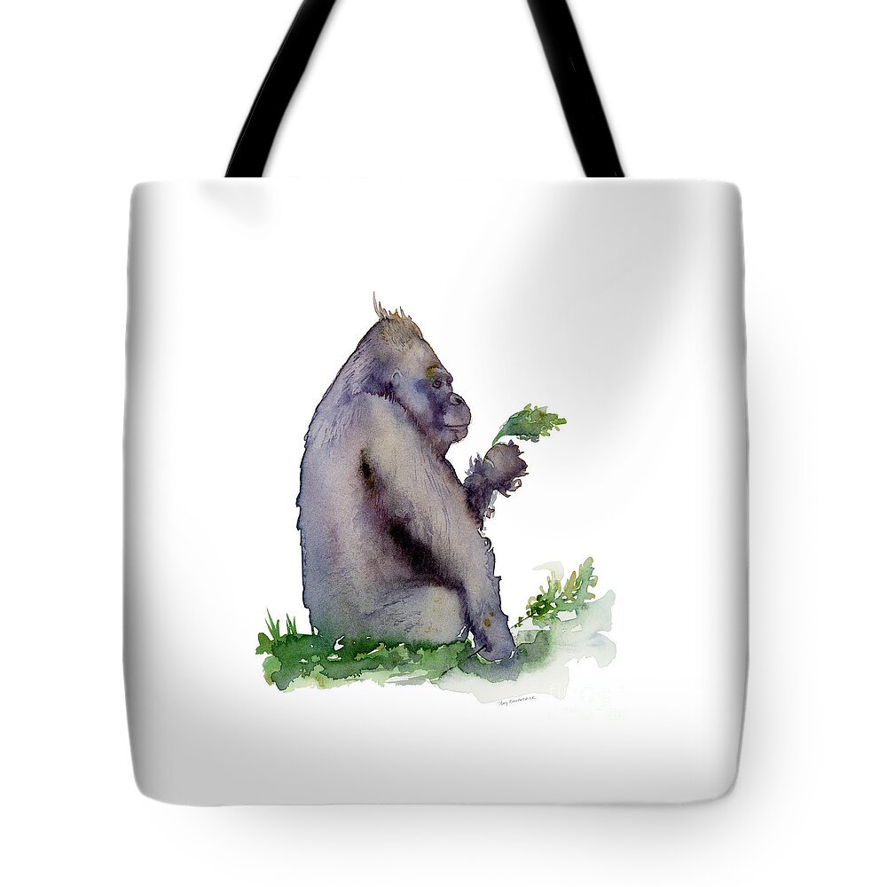 Gorilla Painting Tote Bag featuring the painting Seriously Speaking by Amy Kirkpatrick
