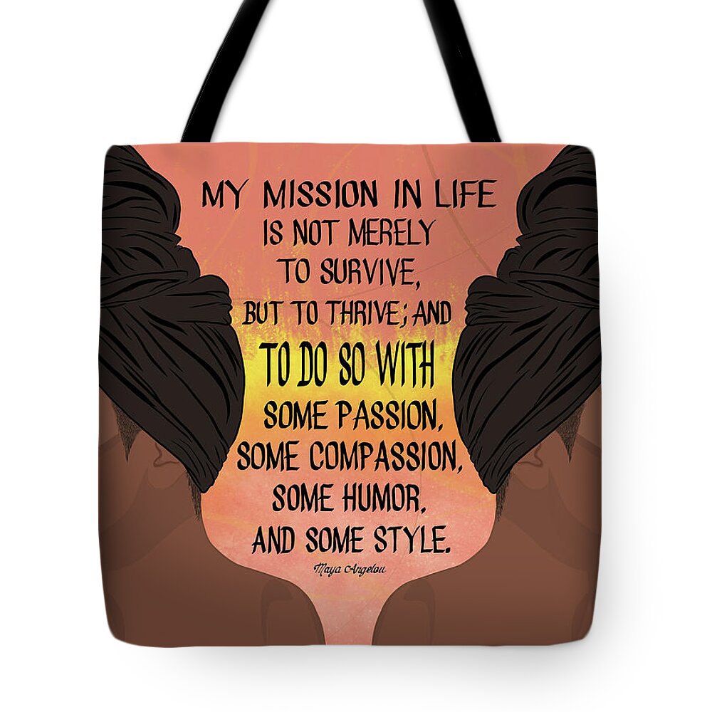 Black History Month Tote Bag featuring the digital art Serving, Ms. Angelou by The King Gallery