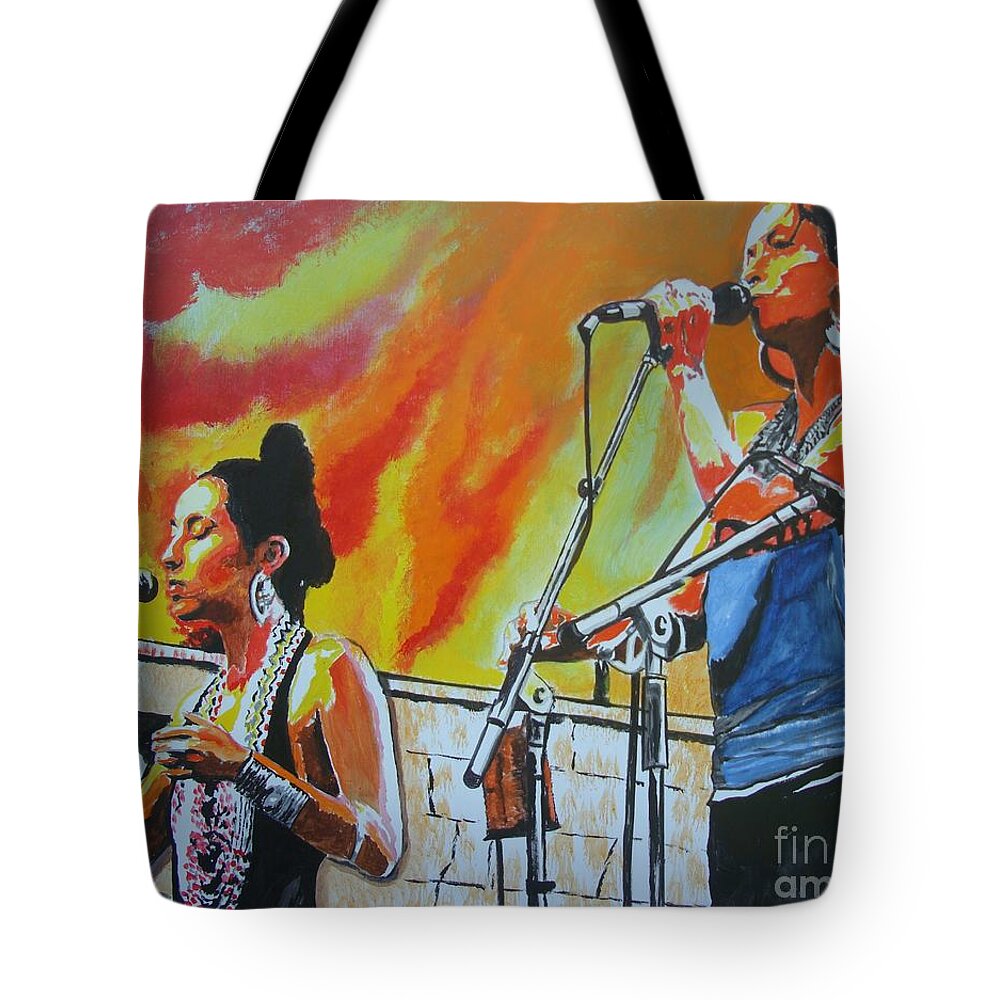 Rising Appalachia Tote Bag featuring the painting Setting Asheville On Fire by Stuart Engel
