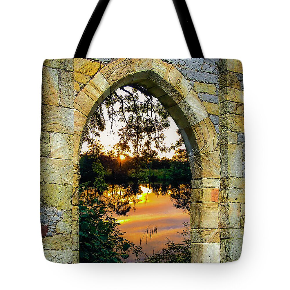 Ireland Tote Bag featuring the photograph Setting Sun on Ireland's Shannon River by James Truett