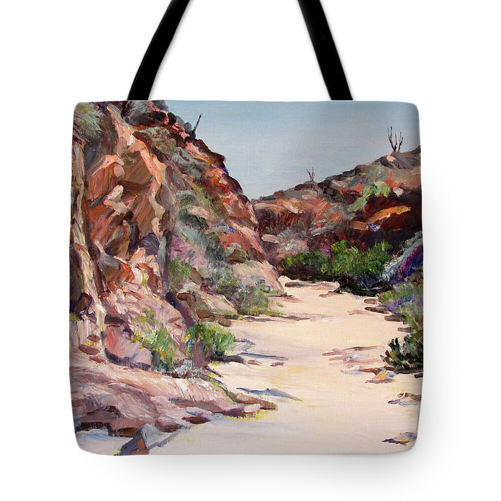 Trail Tote Bag featuring the painting Settler Trail Anza-Borrego Desert by Robert Gerdes