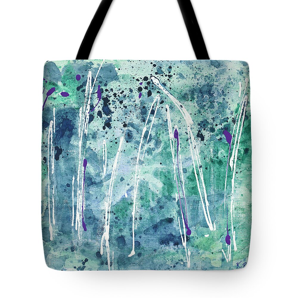 Abstract Landscape Tote Bag featuring the painting Seven Sisters by Kathryn Riley Parker