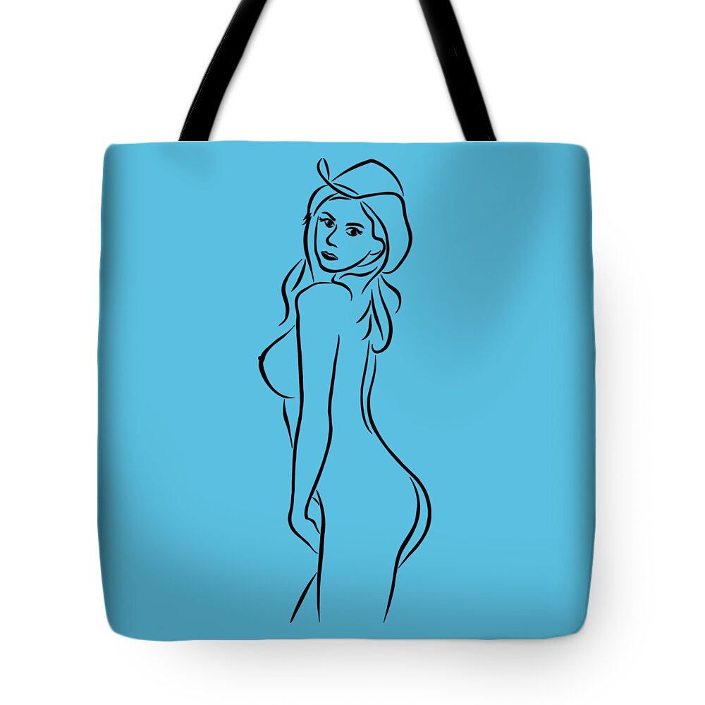 Nude Tote Bag featuring the photograph Sexy Cowgirl Illustration by Ricky Barnard
