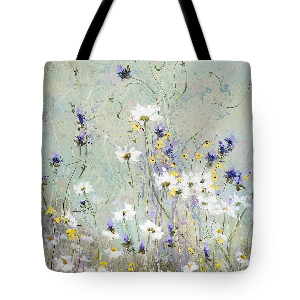 Flowers Tote Bag featuring the painting Shabby Ten by Laura Lee Zanghetti