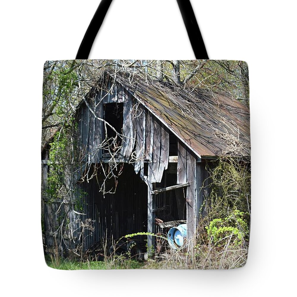 Maryland Barns Tote Bag featuring the photograph Shades of Gray by Kathy Kelly